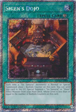 Shien's Dojo (Platinum Secret Rare) (RA04-EN088) - Quarter Century Stampede Platinum Secret Rare 1st Edition