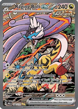 troll and toad pokemon card value Raging Bolt ex 166/131 - Holofoil SV Prismatic Evolutions