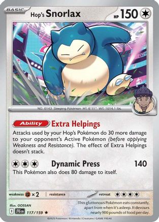 Hop's Snorlax - 117/159 - Rare Troll and Toad Hop's Snorlax - 117/159 - Rare Troll and Toad