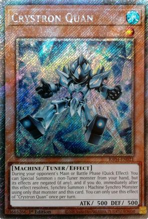 Crystron Quan (Platinum Secret Rare) (RA04-EN021) - Quarter Century Stampede Platinum Secret Rare 1st Edition