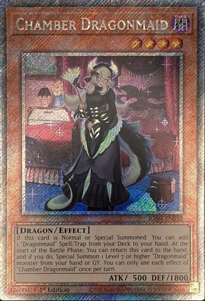 Chamber Dragonmaid (Platinum Secret Rare) (RA04-EN032) - Quarter Century Stampede Platinum Secret Rare 1st Edition