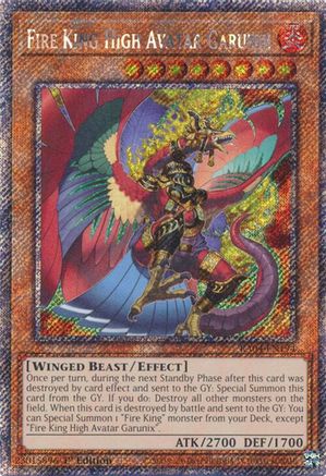 Fire King High Avatar Garunix (Platinum Secret Rare) (RA04-EN194) - Quarter Century Stampede Platinum Secret Rare 1st Edition