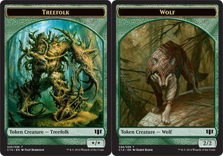 Treefolk Token 025 | Wolf Token 026 - C14 – Troll and Toad