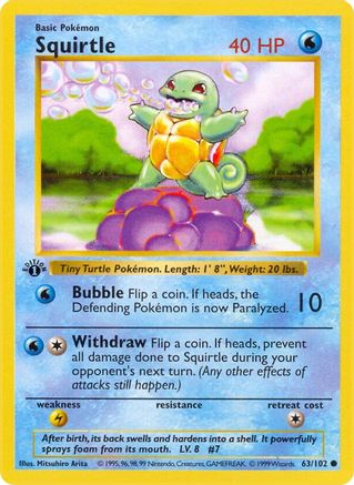 Squirtle - 63/102 - Common 1st Edition