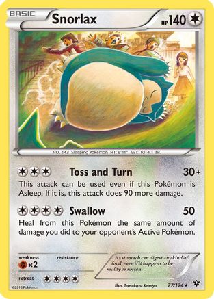 Snorlax - 77/124 - Rare Reverse Holo
