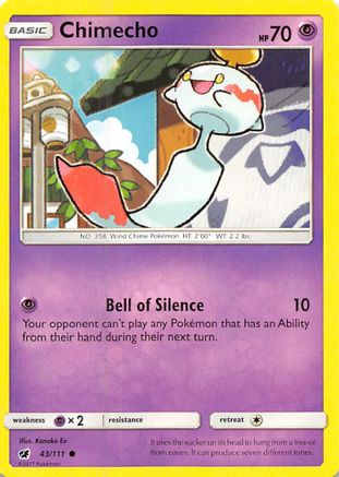 Chimecho - 43/111 - Common Reverse Holo Troll and Toad Chimecho - 43/111 - Common Reverse Holo Troll and Toad