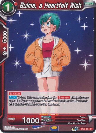 Bulma, a Heartfelt Wish - DB3-004 - Common – Troll and Toad