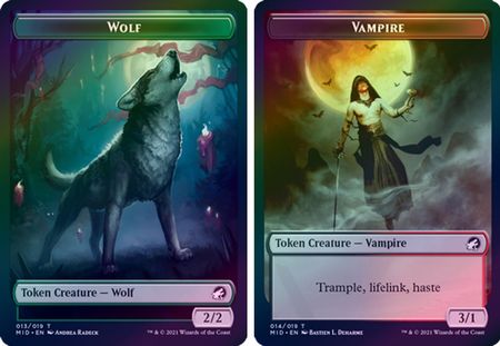 Wolf 013 // Vampire 014 Foil Token