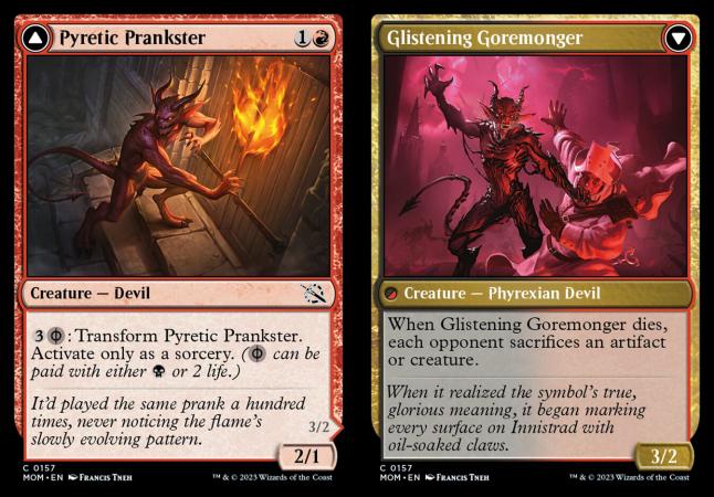 Pyretic Prankster // Glistening Goremonger 0157 – Troll and Toad