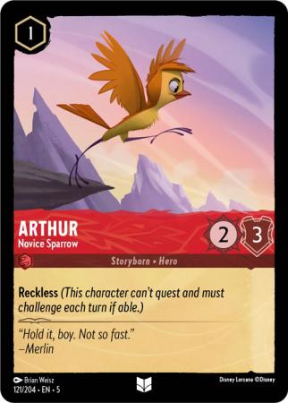 Arthur - Novice Sparrow - 121/204 - Uncommon Cold Foil