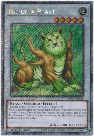 Naturia Beast (Platinum Secret Rare) (RA03-EN238) - Quarter Century Bonanza Platinum Secret Rare 1st Edition