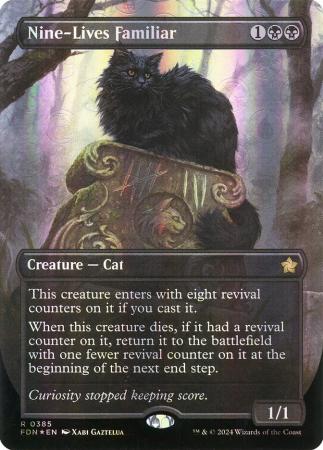 Nine-Lives Familiar (Borderless) (Mana Foil) - 0385 - Foil