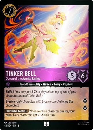 Tinker Bell - Queen of the Azurite Fairies - 48/204 - Uncommon Cold Foil