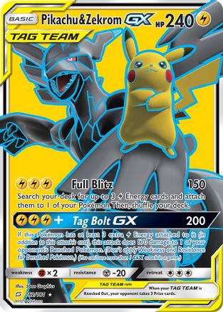 Pikachu & Zekrom GX - 162/181 - Full Art Ultra Rare