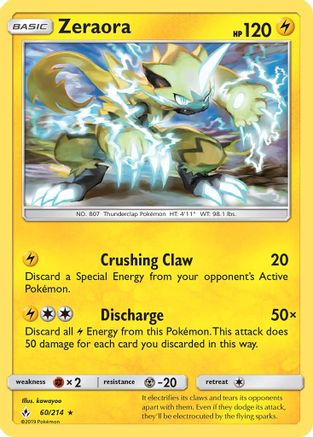 Zeraora - 60/214 - Holo Rare Reverse Holo