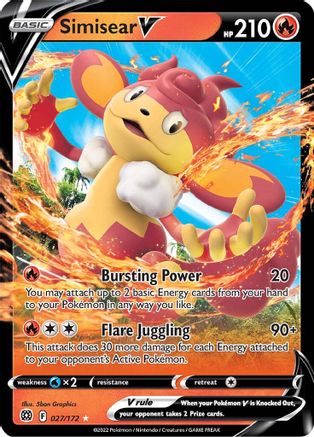 Simisear V - 027/172 - Ultra Rare – Troll and Toad