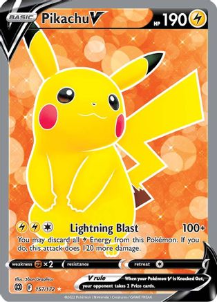 Pikachu V - 157/172 - Full Art Ultra Rare