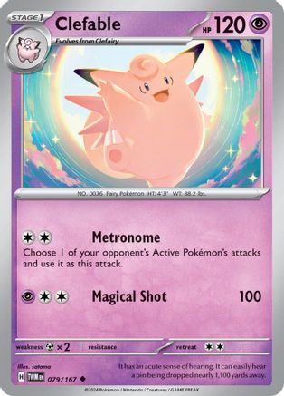 Troll Reverse Card Clefable - 079/167 - Uncommon Reverse Holo – Troll and Toad