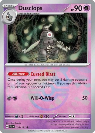 Dusclops - 036/131 - Common Master Ball Reverse Holo