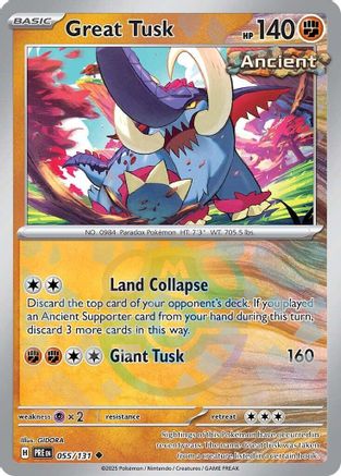 Great Tusk - 055/131 - Uncommon Master Ball Reverse Holo