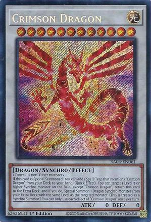 Crimson Dragon (Secret Rare) (RA04-EN061) - Quarter Century Stampede Secret Rare 1st Edition