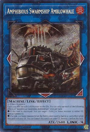 Amphibious Swarmship Amblowhale (Secret Rare) (RA04-EN077) - Quarter Century Stampede Secret Rare 1st Edition