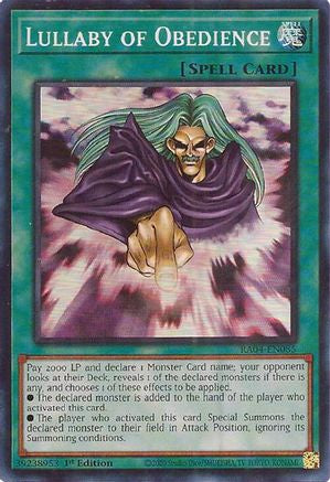 Lullaby of Obedience (RA04-EN085) - Quarter Century Stampede Super Rare 1st Edition