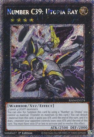Number C39: Utopia Ray (Platinum Secret Rare) (RA04-EN174) - Quarter Century Stampede Platinum Secret Rare 1st Edition
