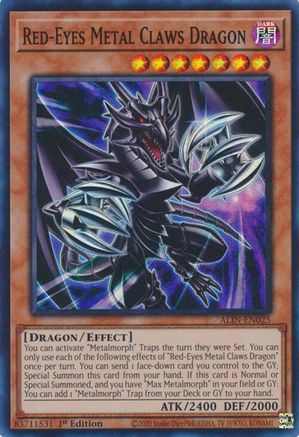Red-Eyes Metal Claws Dragon (ALIN-EN025) - Alliance Insight Super Rare 1st Edition