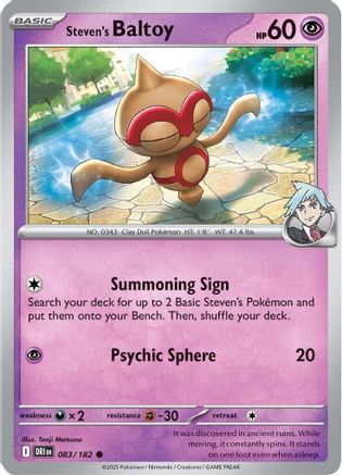 Steven's Baltoy - 083/182 - Common Reverse Holo