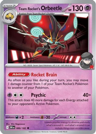 Team Rocket's Orbeetle - 089/182 - Uncommon Reverse Holo