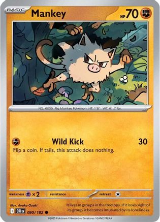Mankey - 090/182 - Common Reverse Holo