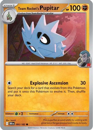 Team Rocket's Pupitar - 095/182 - Common Reverse Holo