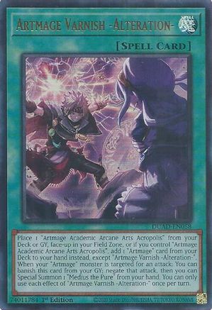 Artmage Varnish -Alteration- (DUAD-EN058) - Duelist's Advance Ultra Rare 1st Edition