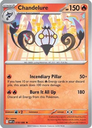 Chandelure - 018/086 - Reverse Holo Rare