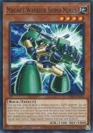 Magnet Warrior Sigma Minus (BPRO-EN006) - Burst Protocol Common / Short Print 1st Edition