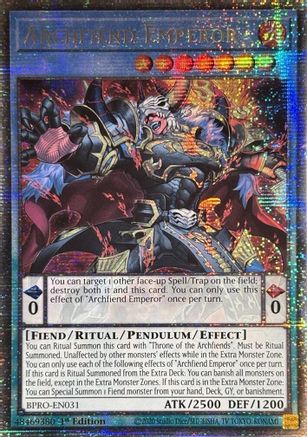 Archfiend Emperor (Starlight Rare) (BPRO-EN031) - Burst Protocol Starlight Rare 1st Edition