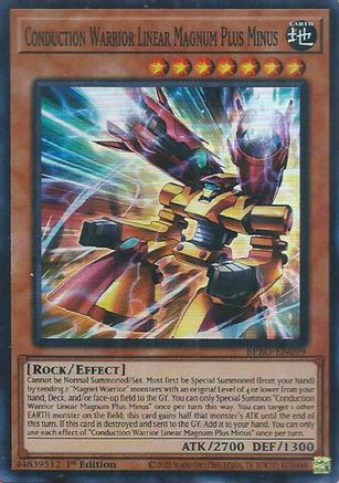 Conduction Warrior Linear Magnum Plus Minus (BPRO-EN099) - Burst Protocol Super Rare 1st Edition