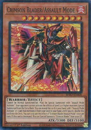 Crimson Blader/Assault Mode (BPRO-EN008) - Burst Protocol Super Rare 1st Edition