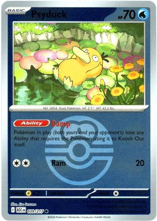 Psyduck 039/217  - Reverse Holofoil ME Ascended Heroes - Common