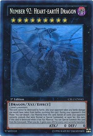 Number 92: Heart-eartH Dragon (Ghost Rare) (CBLZ-EN045) - Cosmo Blazer Ghost Rare 1st Edition