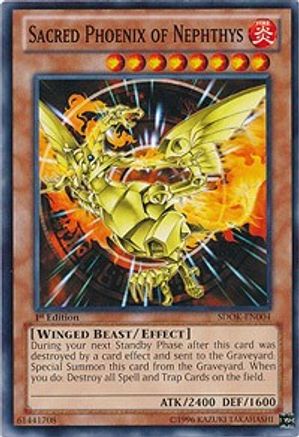 Sacred Phoenix of Nephthys (SDOK-EN004) - Structure Deck: Onslaught of the Fire Kings Common / Short Print 1st Edition