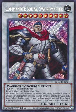 Commander Souza, Swordmaster (Secret Rare) (L26D-ENX42) - Legendary Modern Decks 2026 Secret Rare 1st Edition