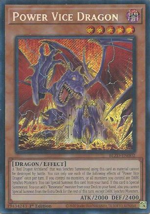 Power Vice Dragon (BLZD-EN002) - Blazing Dominion Secret Rare 1st Edition