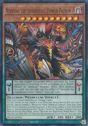 Nervedo the Shadebeast Power Patron (BLZD-EN011) - Blazing Dominion Ultra Rare 1st Edition