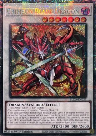Crimson Blade Dragon (Starlight Rare) (BLZD-EN037) - Blazing Dominion Starlight Rare 1st Edition