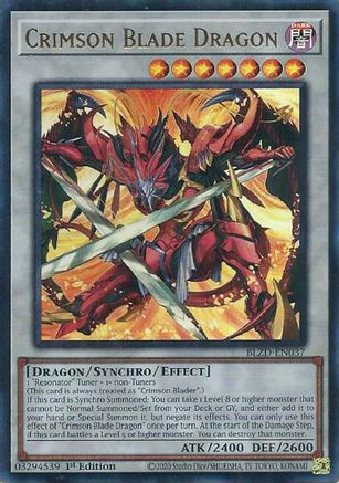 Crimson Blade Dragon (BLZD-EN037) - Blazing Dominion Ultra Rare 1st Edition