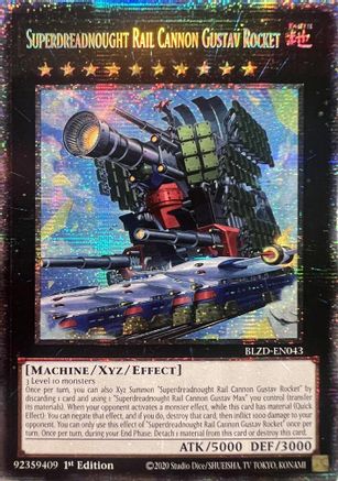Superdreadnought Rail Cannon Gustav Rocket (Starlight Rare) (BLZD-EN043) - Blazing Dominion Starlight Rare 1st Edition