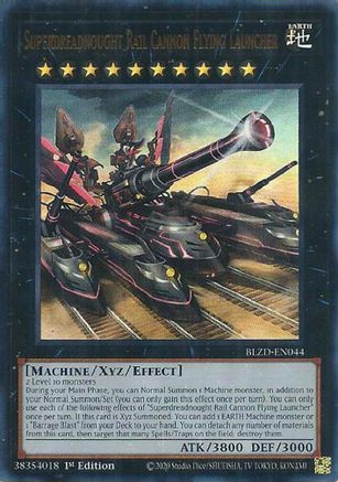 Superdreadnought Rail Cannon Flying Launcher (BLZD-EN044) - Blazing Dominion Ultra Rare 1st Edition