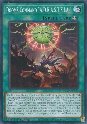DoomZ Command "A.D.R.A.S.T.E.I.A." (BLZD-EN058) - Blazing Dominion Common / Short Print 1st Edition